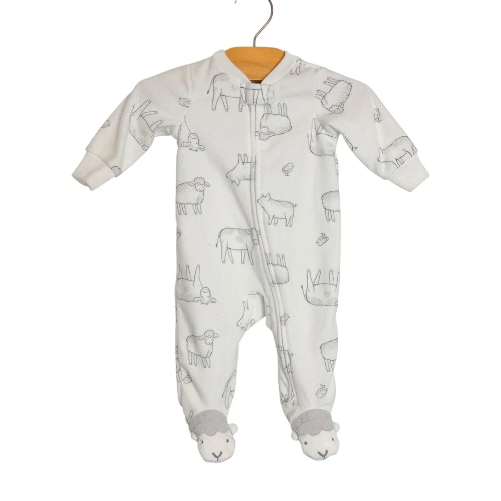 Carters Child of Mine Baby Fleece Footed Sleeper Farm Animal Sheep Cow 0-3 Month